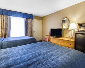 Premium bedding, desk, blackout drapes, iron/ironing board