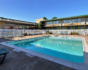 Seasonal outdoor pool, open 10 AM to 10 PM, sun loungers