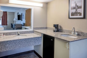 Free toiletries, hair dryer, towels