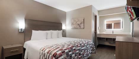 Standard Room, 1 King Bed, Non Smoking | Desk, blackout curtains, free WiFi, bed sheets