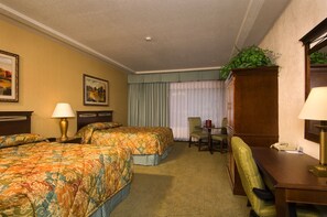 Deluxe Double Room, 2 Queen Beds, Non Smoking | Pillowtop beds, desk, blackout drapes, iron/ironing board