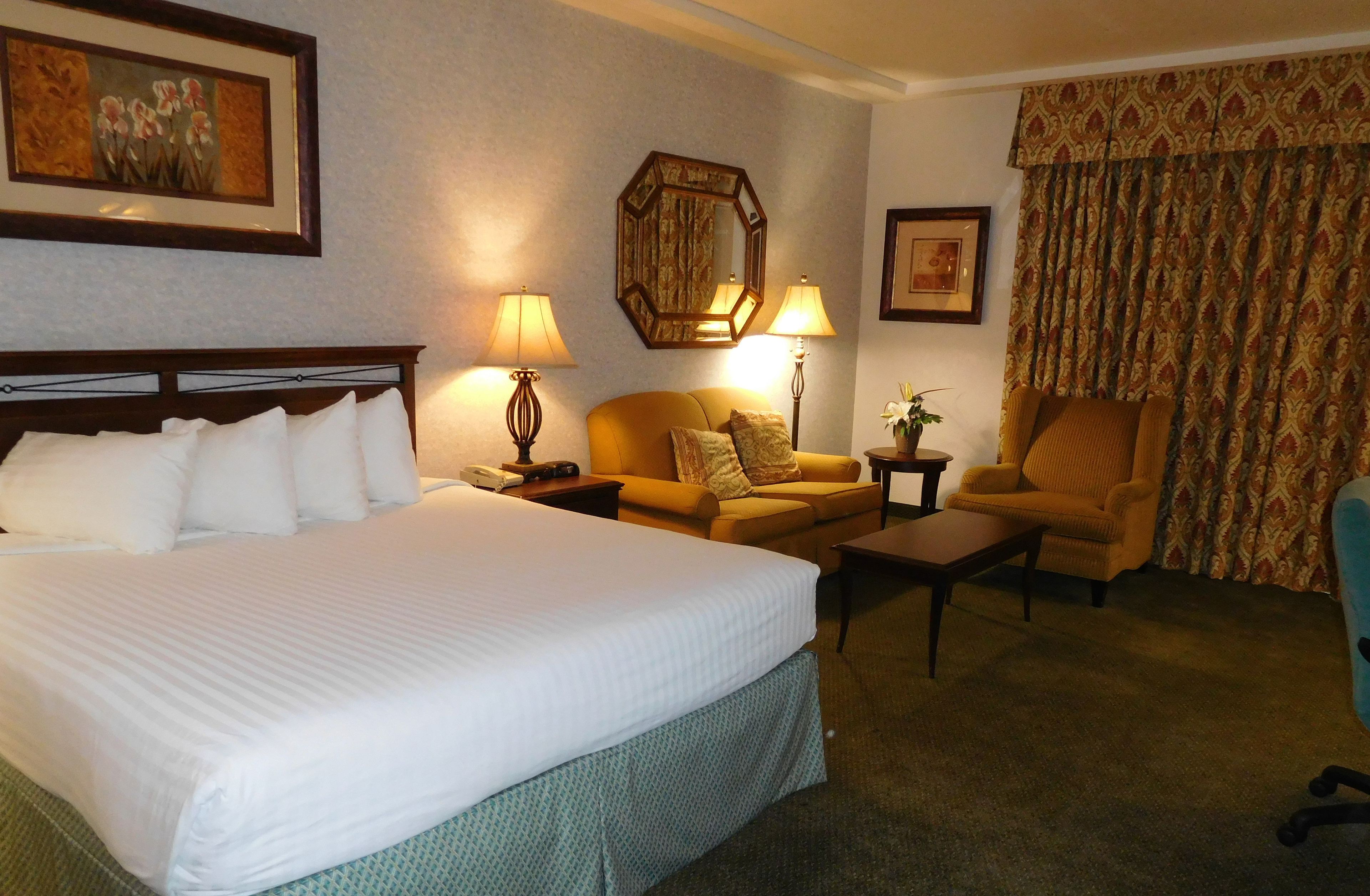 pillow-top beds, desk, blackout curtains, iron/ironing board