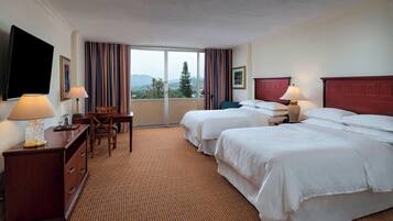Deluxe Room, 2 Queen Beds, Balcony | Premium bedding, minibar, in-room safe, desk