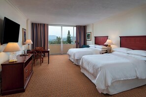 Deluxe Room, 2 Queen Beds, Balcony | Premium bedding, minibar, in-room safe, desk