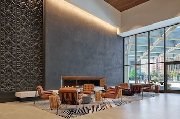 Sitting area in hotel lobby at Sheraton Denver Downtown Hotel