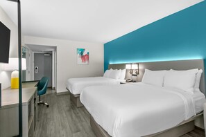 Standard Room, 2 Queen Beds, Non Smoking, Patio | In-room safe, desk, blackout drapes, iron/ironing board
