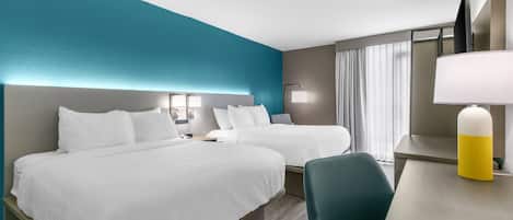 Standard Room, 2 Queen Beds, Non Smoking, Patio | In-room safe, desk, blackout drapes, iron/ironing board
