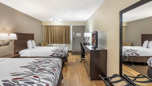 Deluxe Room, 2 Double Beds (Smoke Free) | Desk, laptop workspace, blackout drapes, iron/ironing board - Red Roof Inn Danville, PA (Danville)
