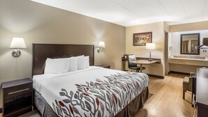 Superior Room, 1 King Bed (Smoke Free) | Desk, laptop workspace, blackout drapes, iron/ironing board - Red Roof Inn Danville, PA (Danville)