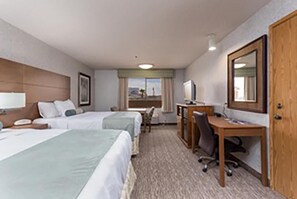Standard Room, 2 Queen Beds | Desk, blackout drapes, iron/ironing board, travel crib