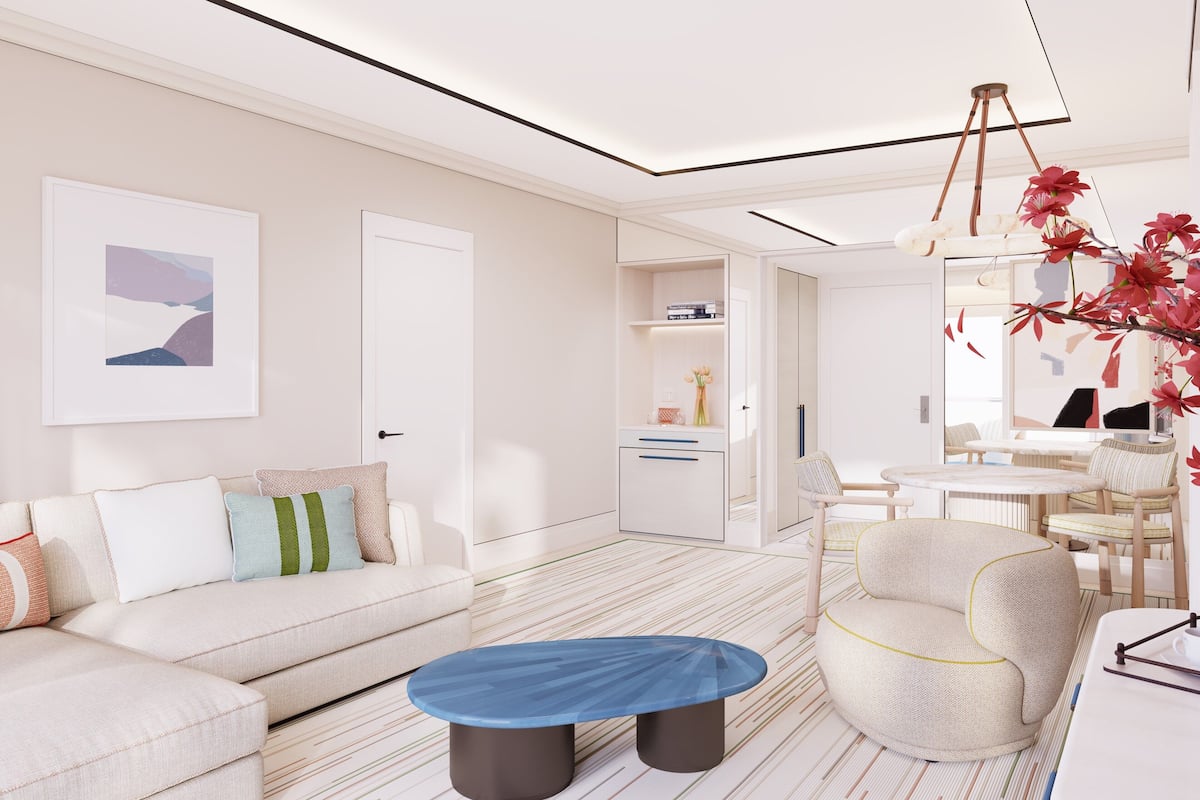 Penthouse, quang cảnh biển (Suite) | 1 phòng ngủ, bộ trải giường bằng vải cotton Ai Cập