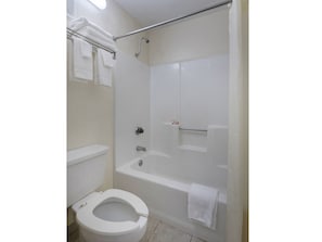 Eco-friendly toiletries, towels, toilet paper