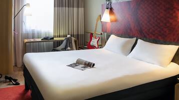 Hypo-allergenic bedding available, desk, laptop workspace, soundproofing