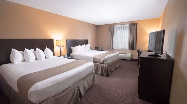 Habitación, 2 camas de matrimonio, fumadores | Escritorio, tabla de planchar con plancha, cunas gratuitas