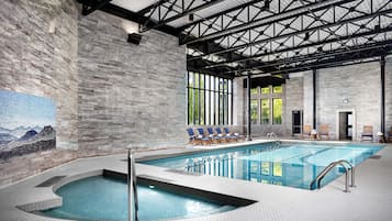 Indoor pool, open 5:00 AM to 11:00 PM, pool loungers