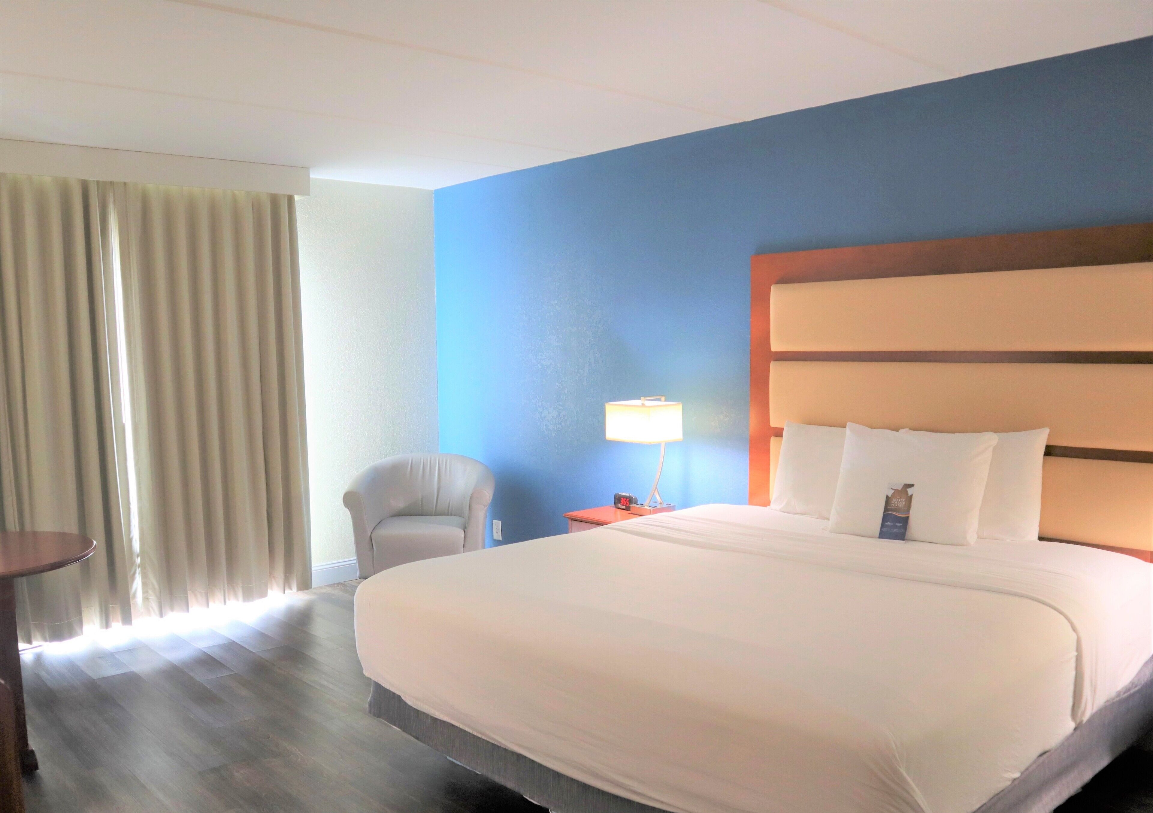 Premium bedding, desk, soundproofing, iron/ironing board