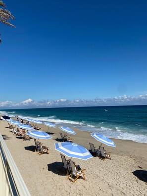 Private beach, sun-loungers, beach umbrellas, snorkelling