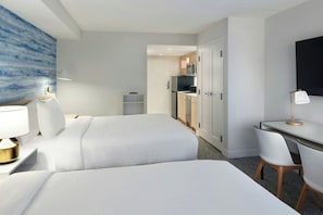 Studio, 2 Queen Beds, City View | Desk, iron/ironing board, free cots/infant beds, free WiFi