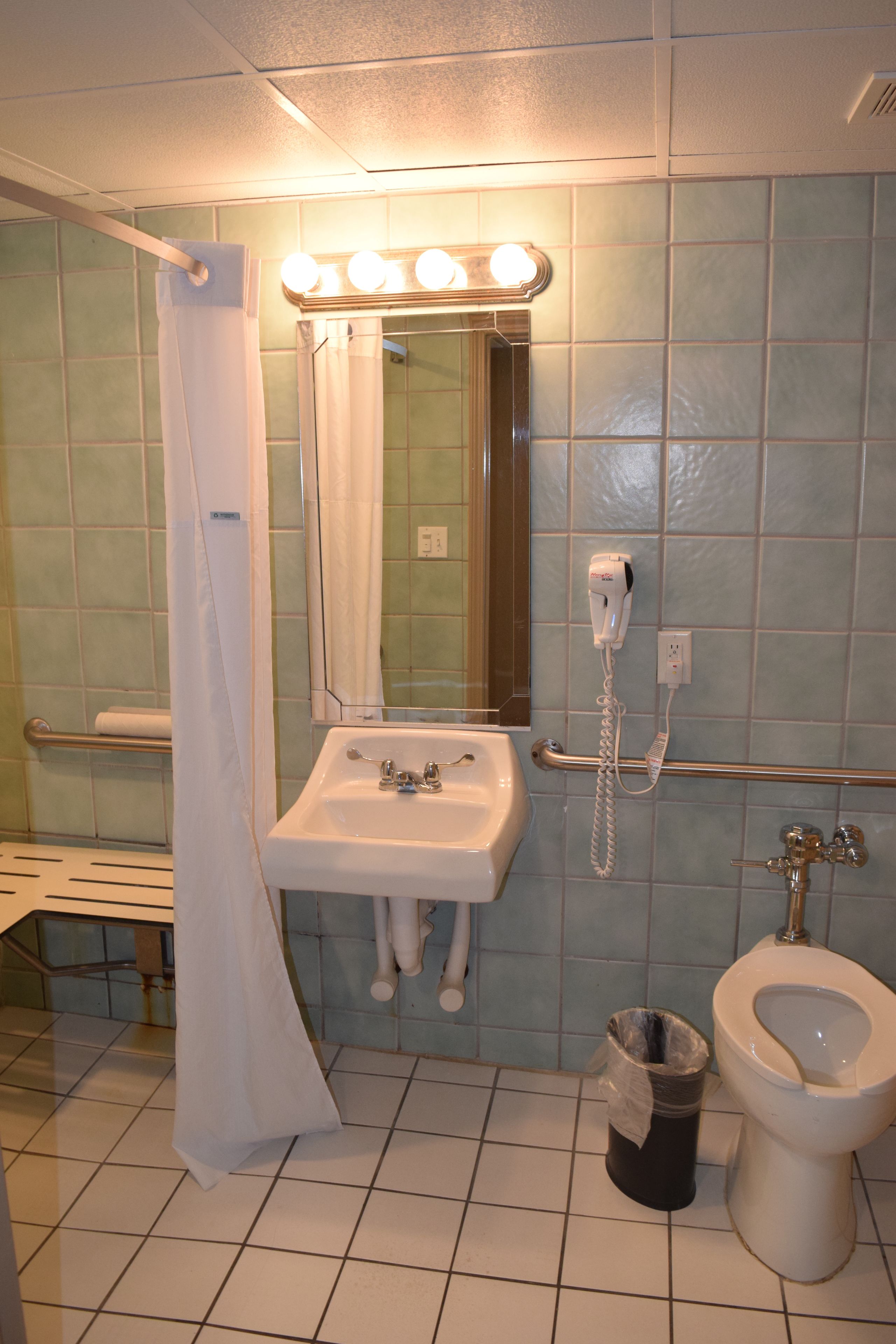 room, 2 queen beds, accessible, non smoking (mobility, roll-in shower) | bathroom | combined shower/bathtub, free toiletries, hair dryer, towels