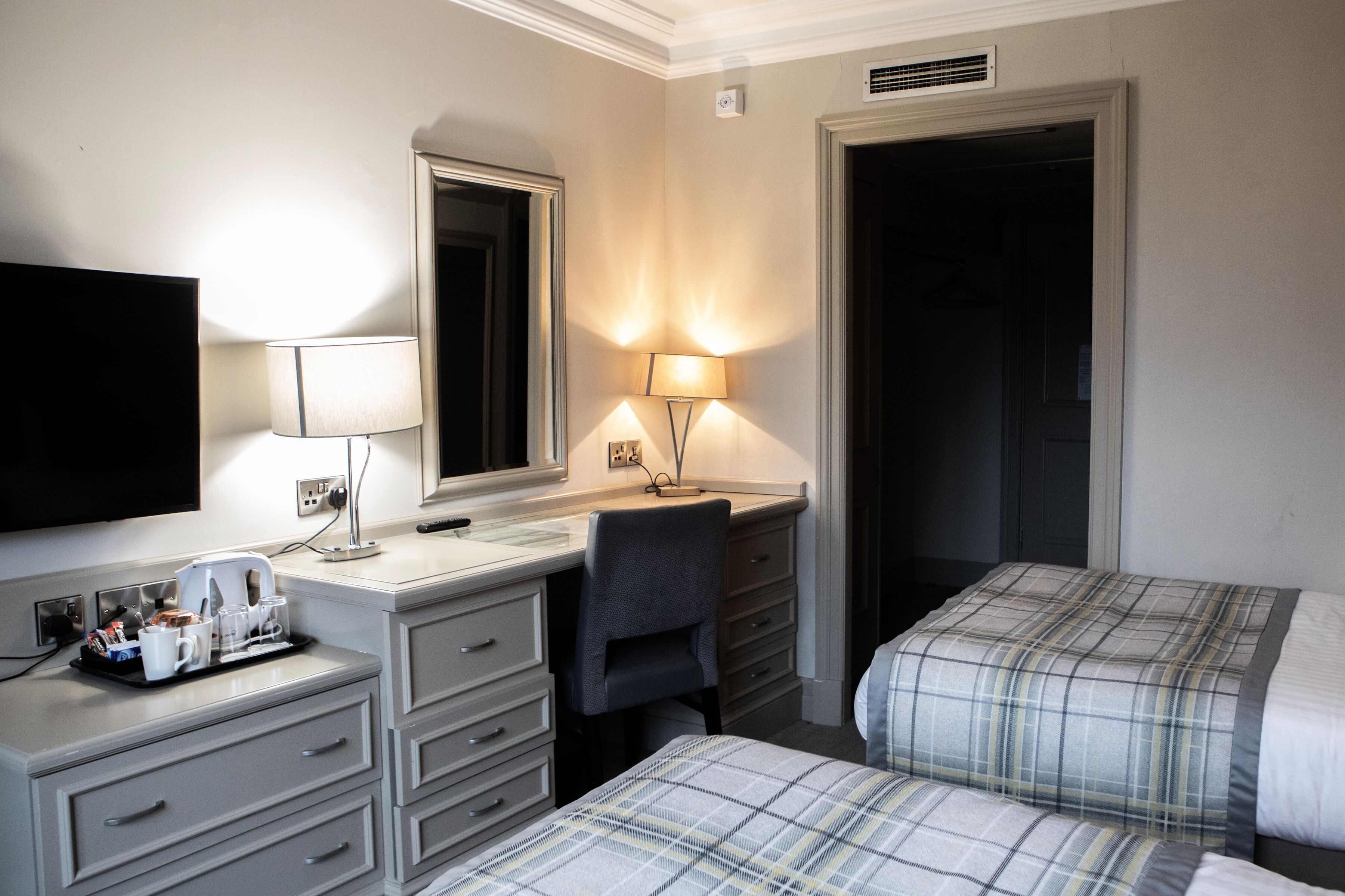 twin room | desk, blackout curtains, iron/ironing board, free cots/infant beds