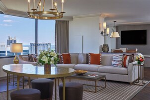 Suite, 1 Bedroom (View) | Living room | Flat-screen TV, DVD player, pay movies