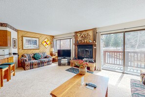 Condo, 2 Bedrooms (Deluxe) | Living area | TV, DVD player, pay films - Pine Ridge Condominiums (Breckenridge)