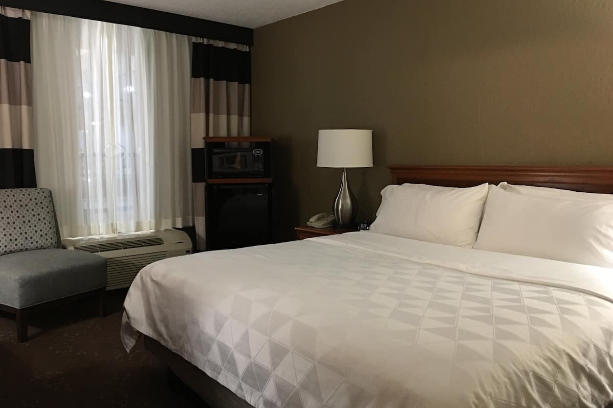 Standard Room, 1 King Bed, Mobility Accessible (Accessible Tub) | Premium bedding, desk, blackout drapes, iron/ironing board
