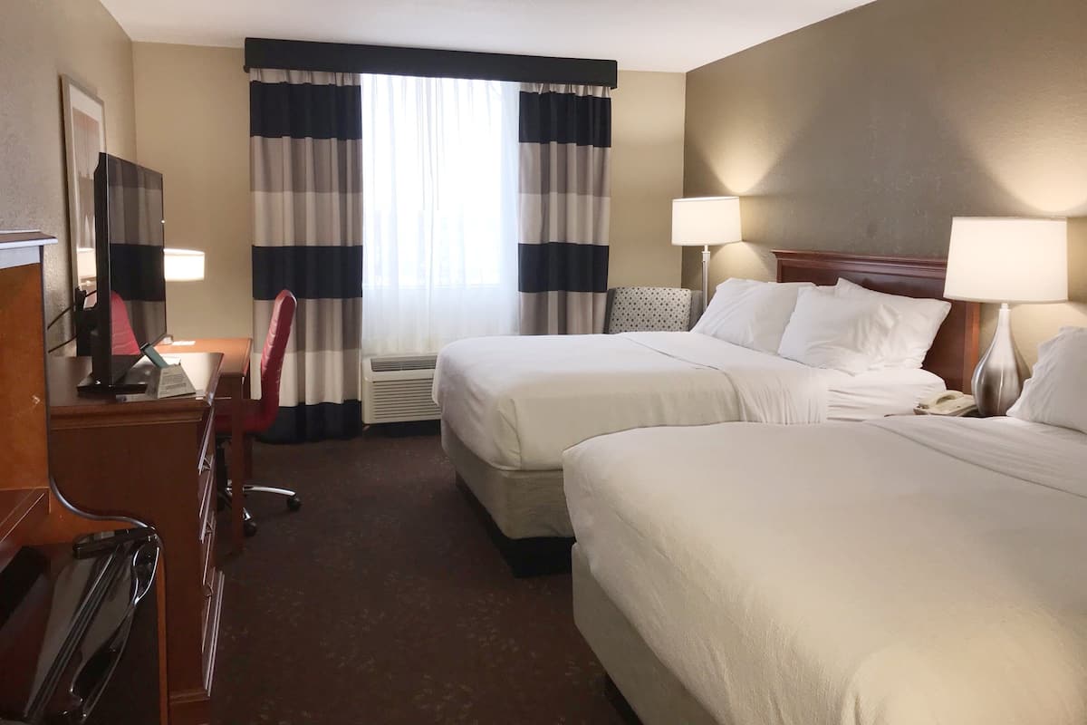 Premium bedding, desk, blackout drapes, iron/ironing board