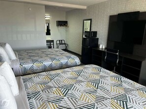 Blackout drapes, iron/ironing board, free WiFi, bed sheets