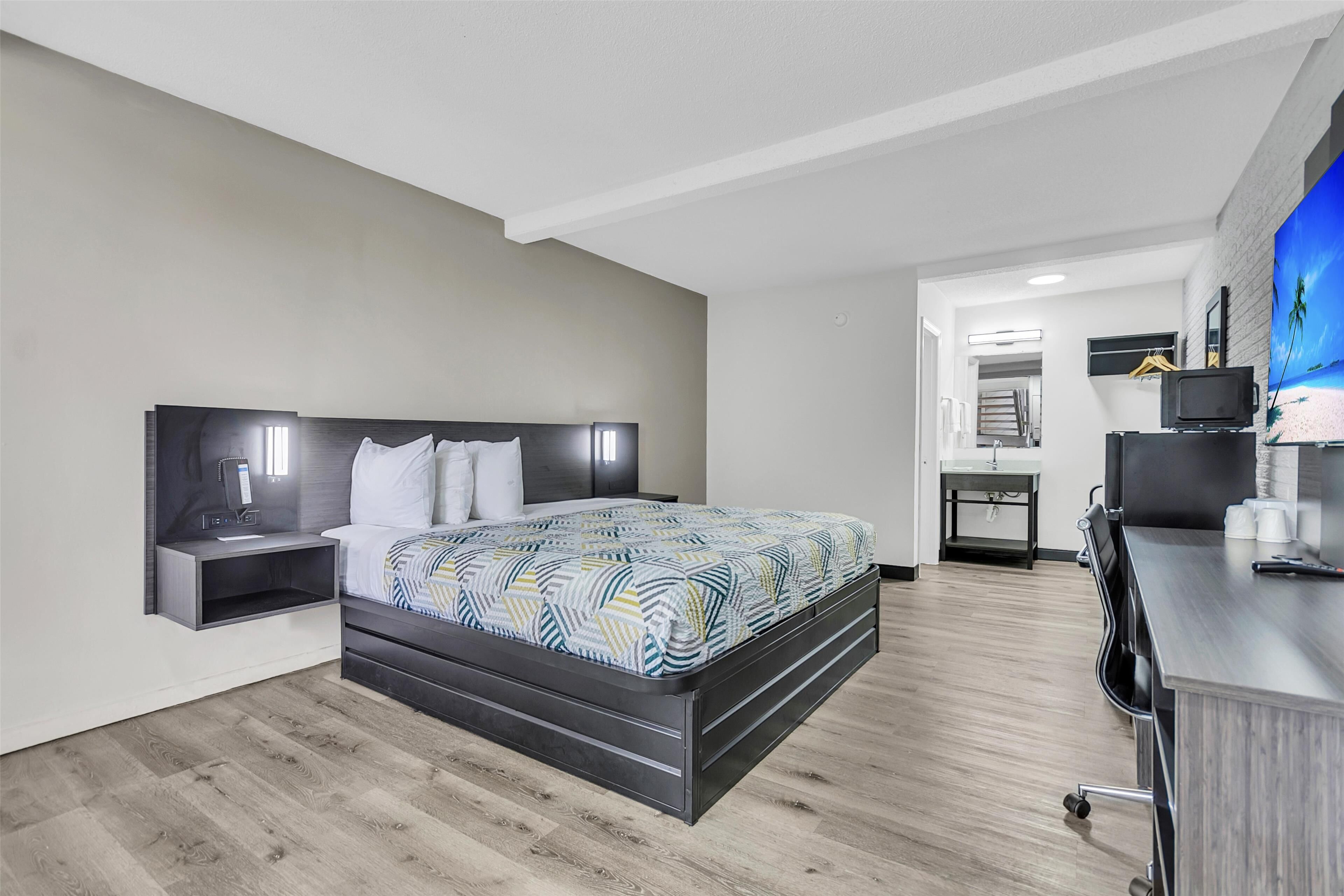 Blackout drapes, iron/ironing board, free WiFi, bed sheets