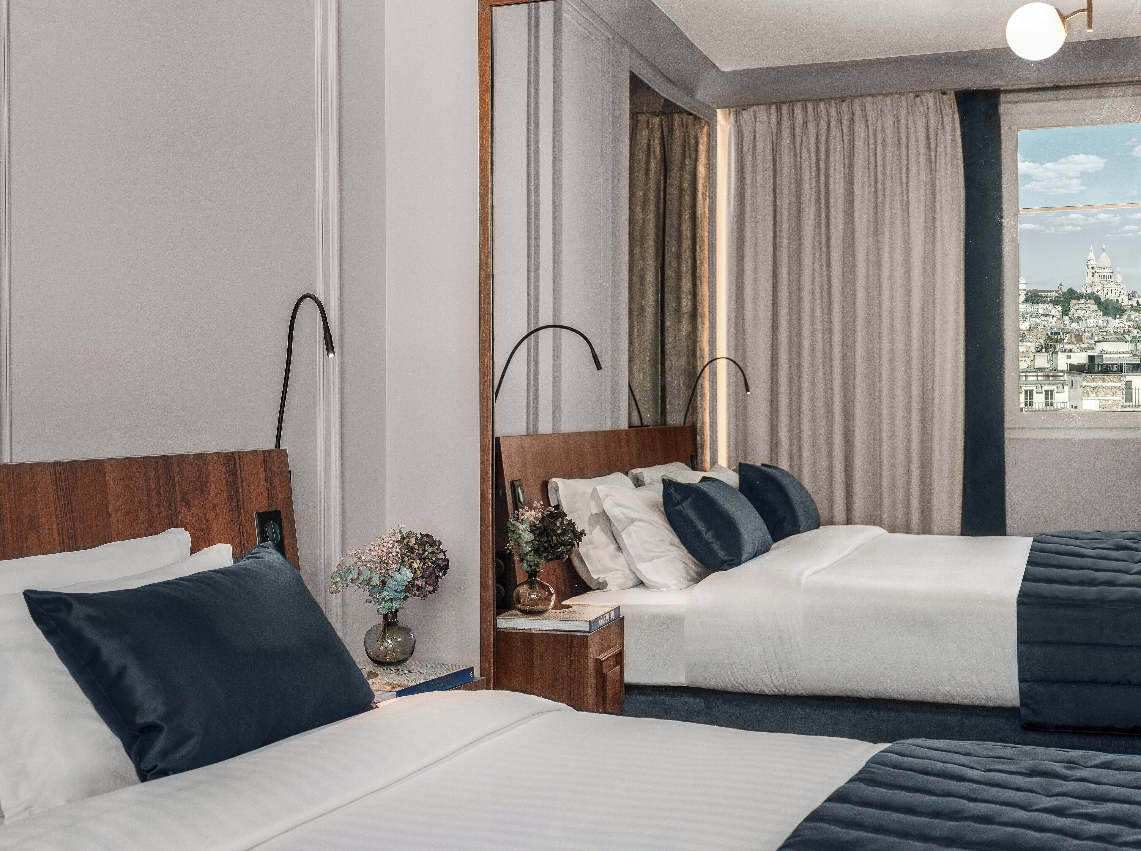 Premium bedding, down comforters, memory foam beds, in-room safe