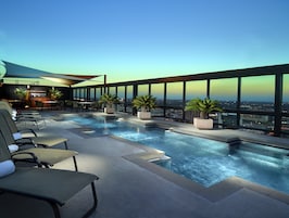 Outdoor pool, open 6:00 AM to 10:00 PM, sun loungers