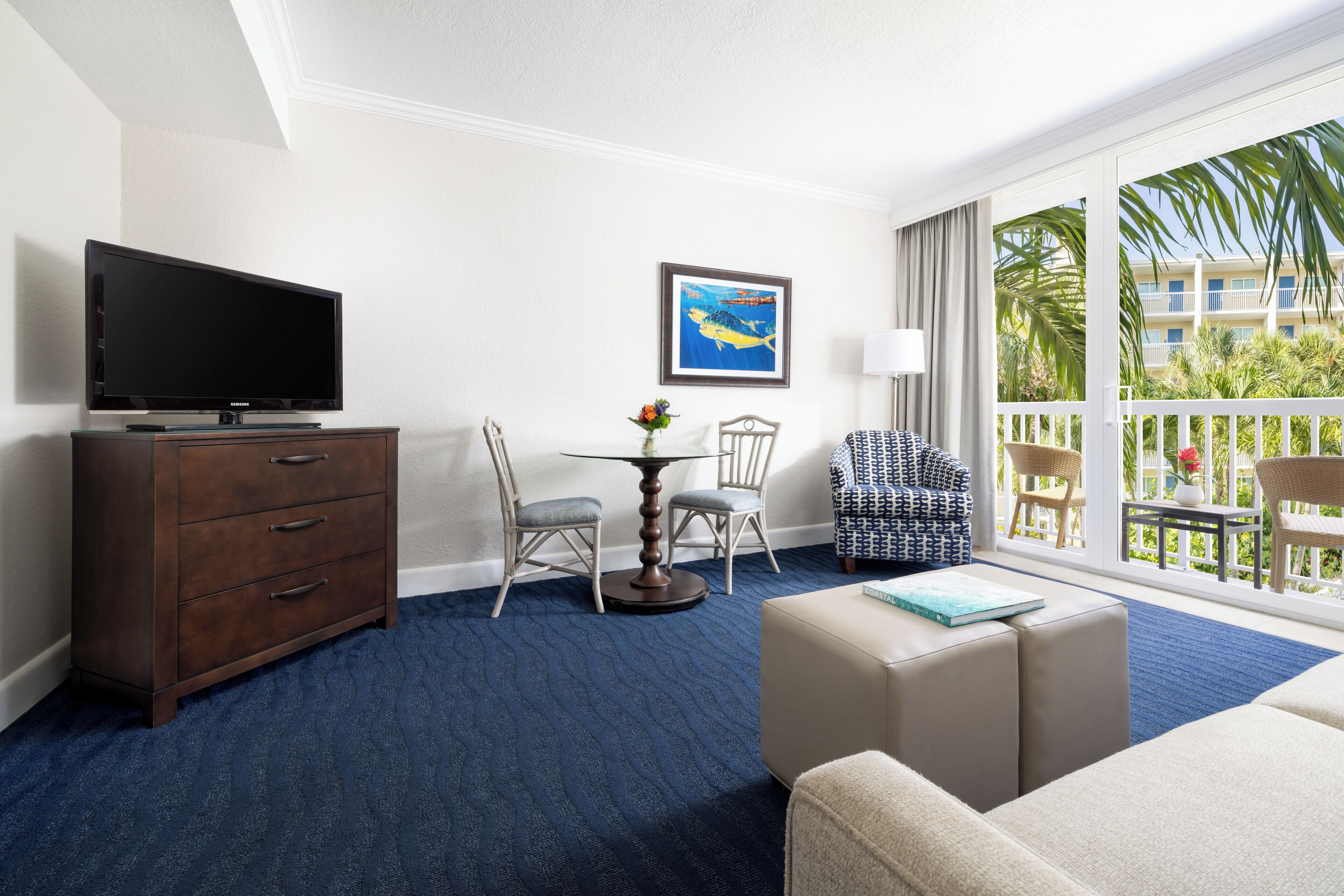 Villa, 2 Queen Beds, Balcony, Resort View | Living area | Flat-screen TV