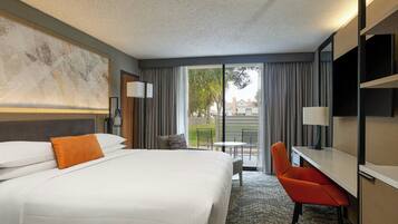 Room, 1 King Bed, Patio (Pool View) | Premium bedding, down comforters, desk, laptop workspace
