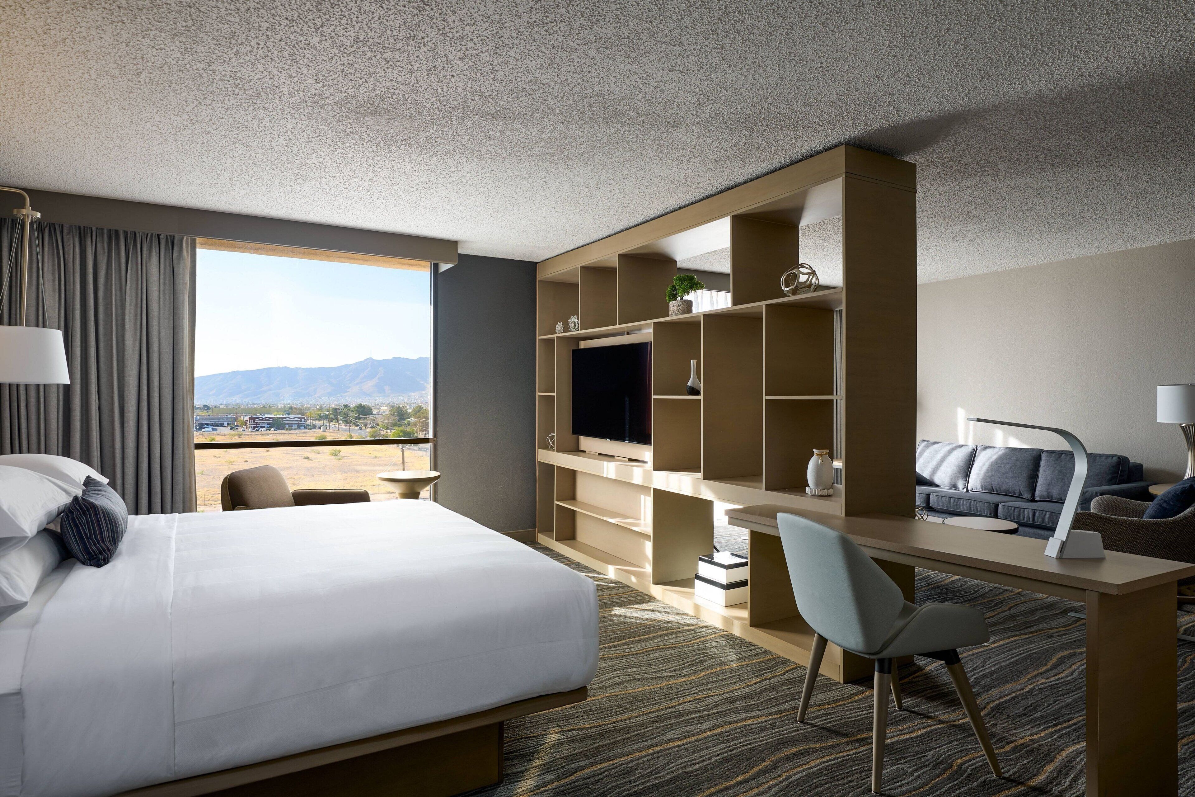 room, 1 king bed, patio (pool view) | premium bedding, down duvets, desk, laptop workspace