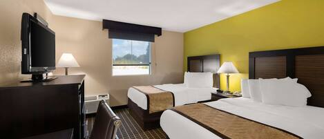 Standard Room, 2 Double Beds, Non Smoking, Refrigerator & Microwave