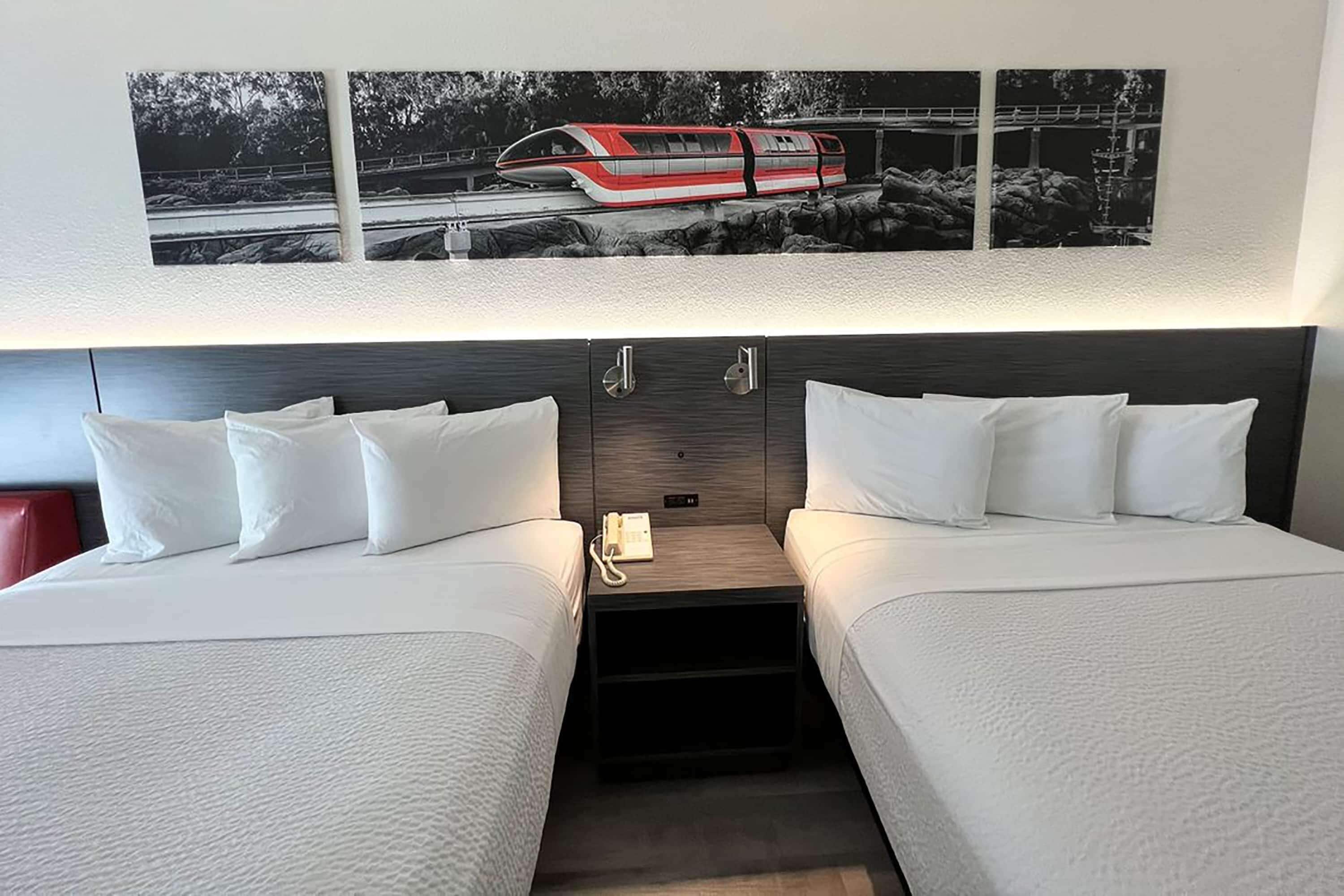 desk, laptop workspace, iron/ironing board, cots/infant beds