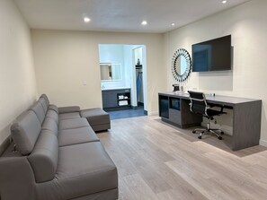 Family Suite, 2 Bedrooms, Non Smoking (1 King, 1 Queen and 1 Bunk Bed) | Living area - Ramada by Wyndham Anaheim Convention Center (Anaheim)