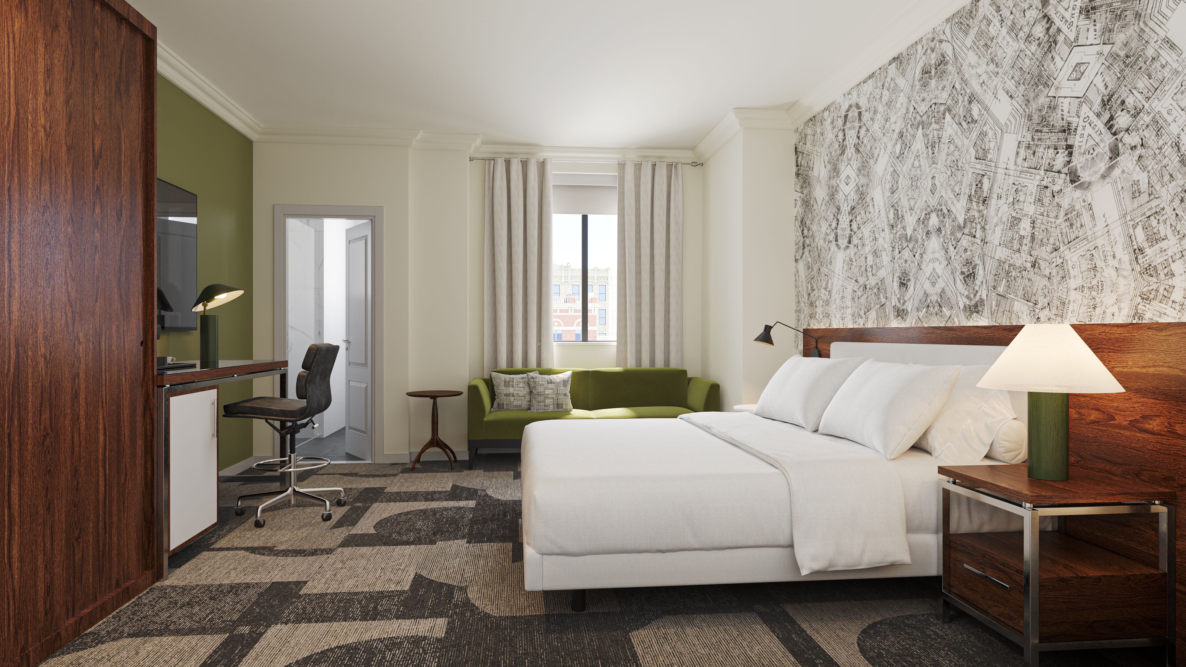 Hypo-allergenic bedding, down duvets, in-room safe, desk