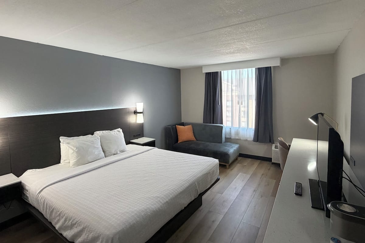 Standard Room, 1 King Bed, Non Smoking, Refrigerator & Microwave | In-room safe, desk, laptop workspace, blackout drapes