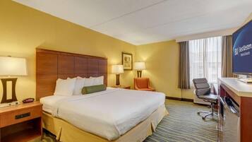 In-room safe, desk, laptop workspace, blackout curtains