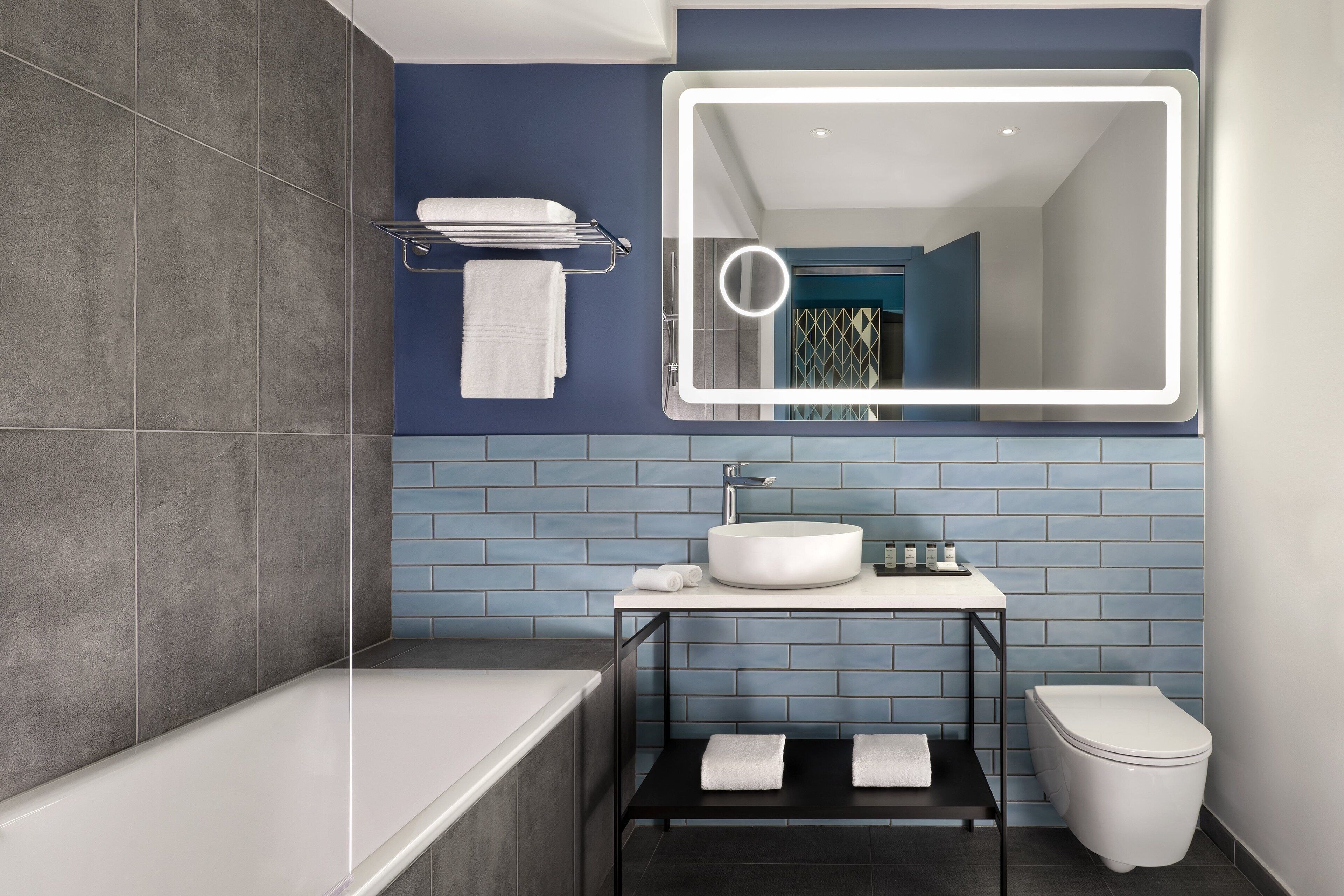 rainfall showerhead, free toiletries, hair dryer, bathrobes