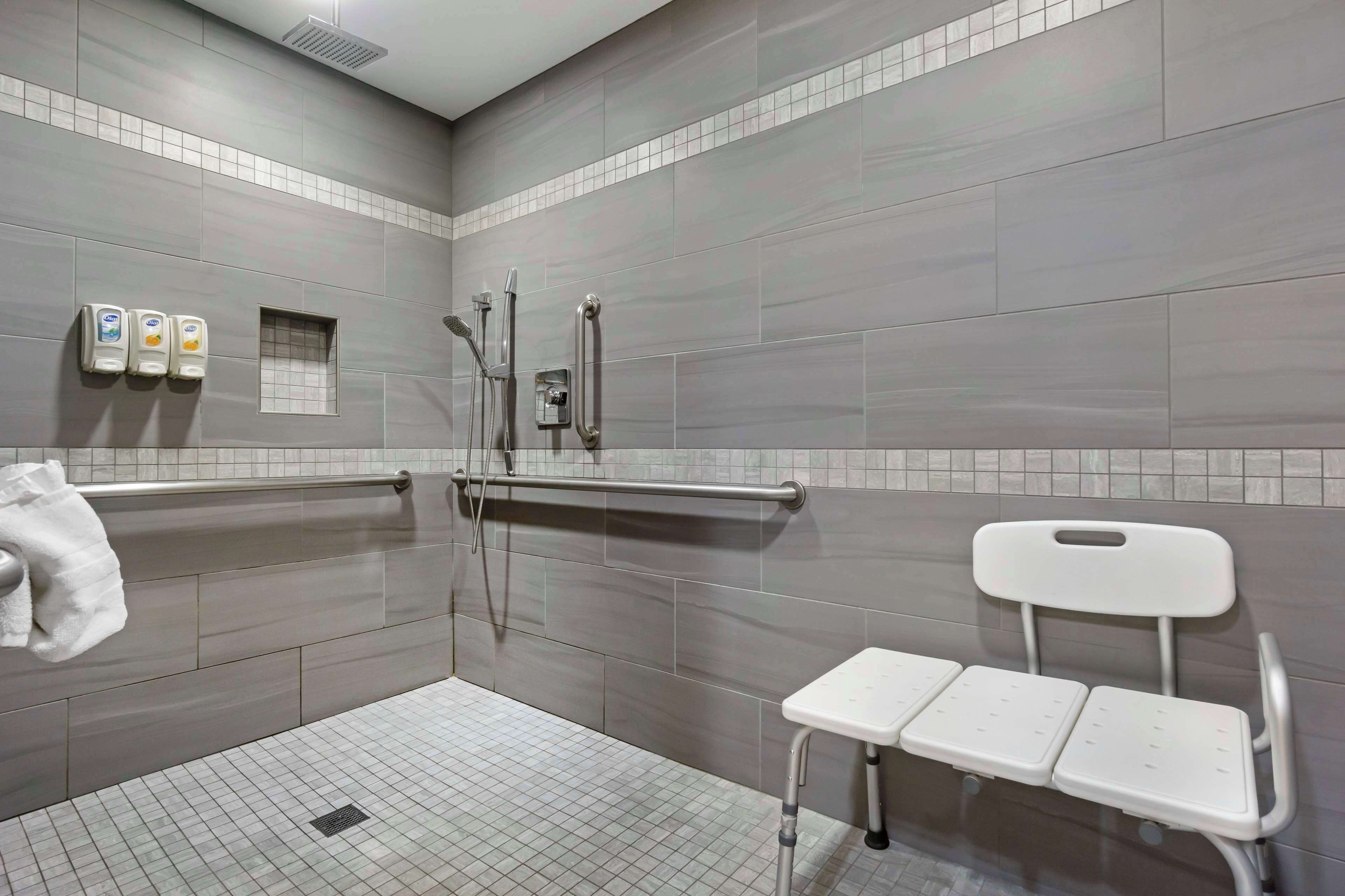 suite, 1 king bed, accessible, poolside (with sofabed, full kitchen) | bathroom | combined shower/bathtub, free toiletries, hair dryer, towels