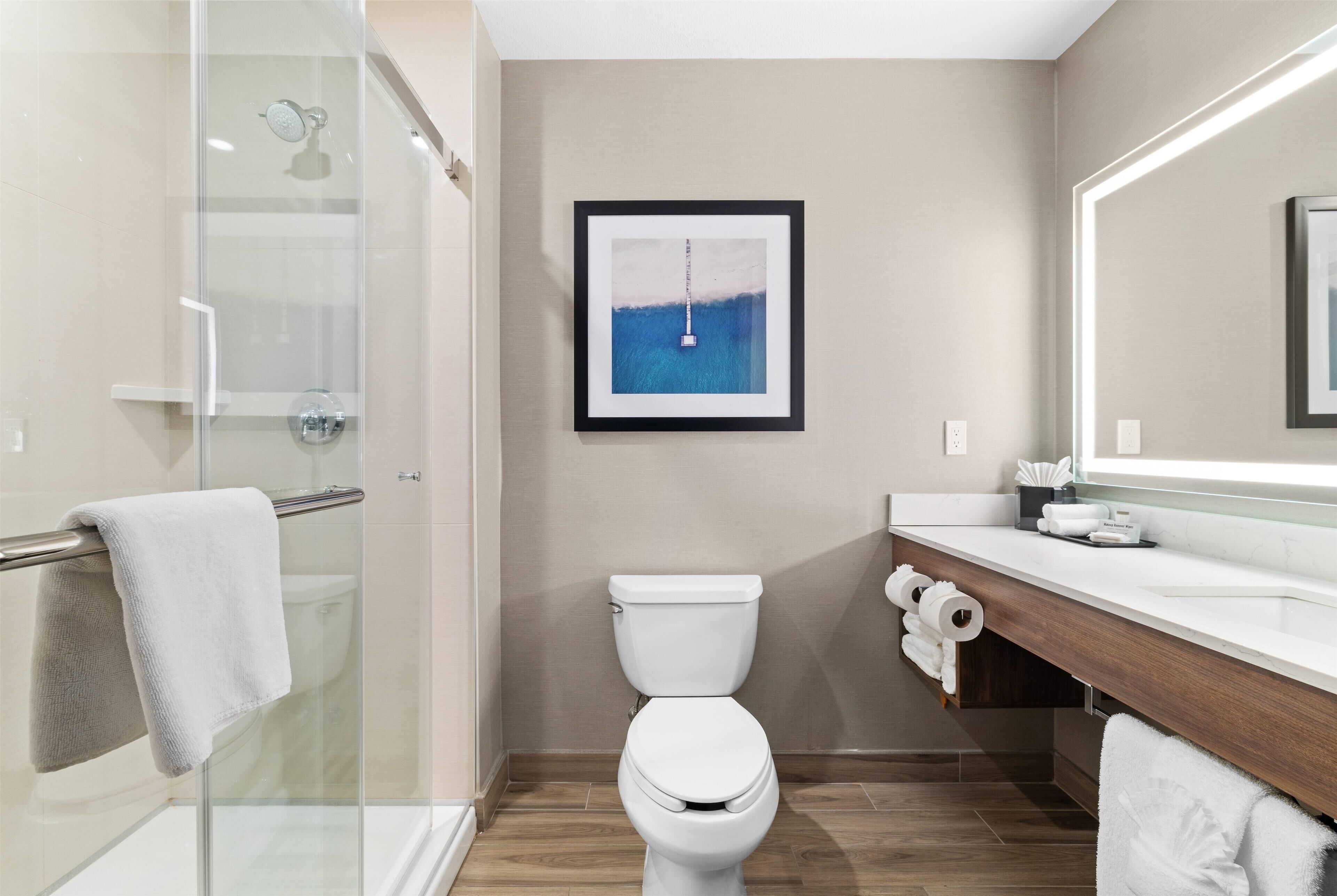 desk, laptop workspace, blackout curtains, iron/ironing board