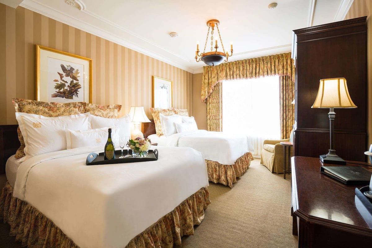 traditional room, 2 double beds | 1 bedroom, frette italian sheets, hypo-allergenic bedding, in-room safe