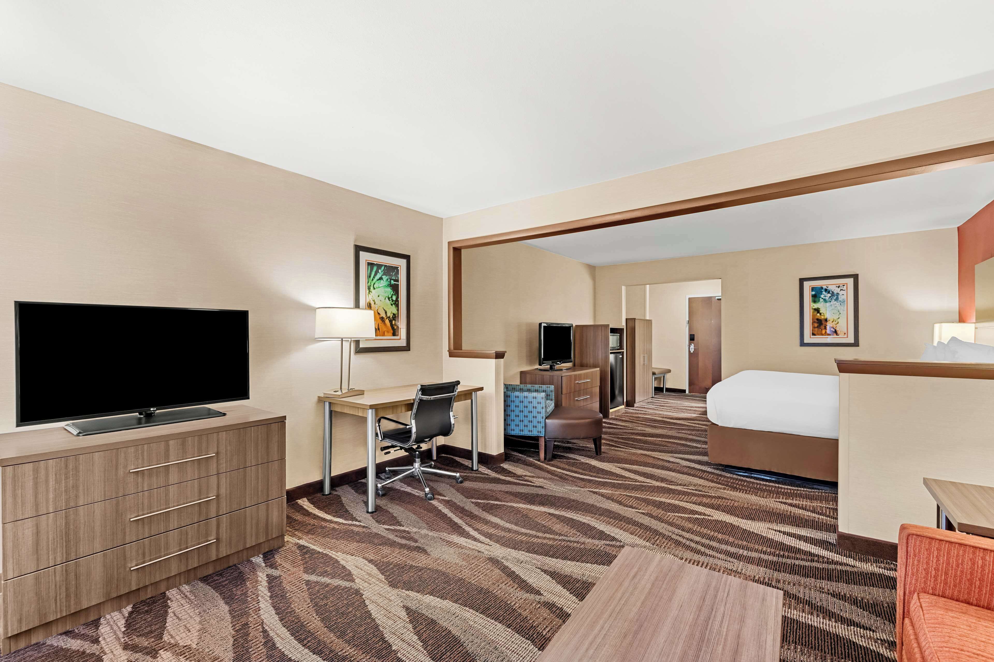 suite, 1 king bed, non smoking, refrigerator & microwave (with sofabed) | desk, laptop workspace, blackout curtains, iron/ironing board