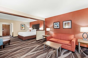 Suite, 1 King Bed, Non Smoking, Refrigerator & Microwave (with Sofabed) | Desk, laptop workspace, blackout drapes, iron/ironing board
