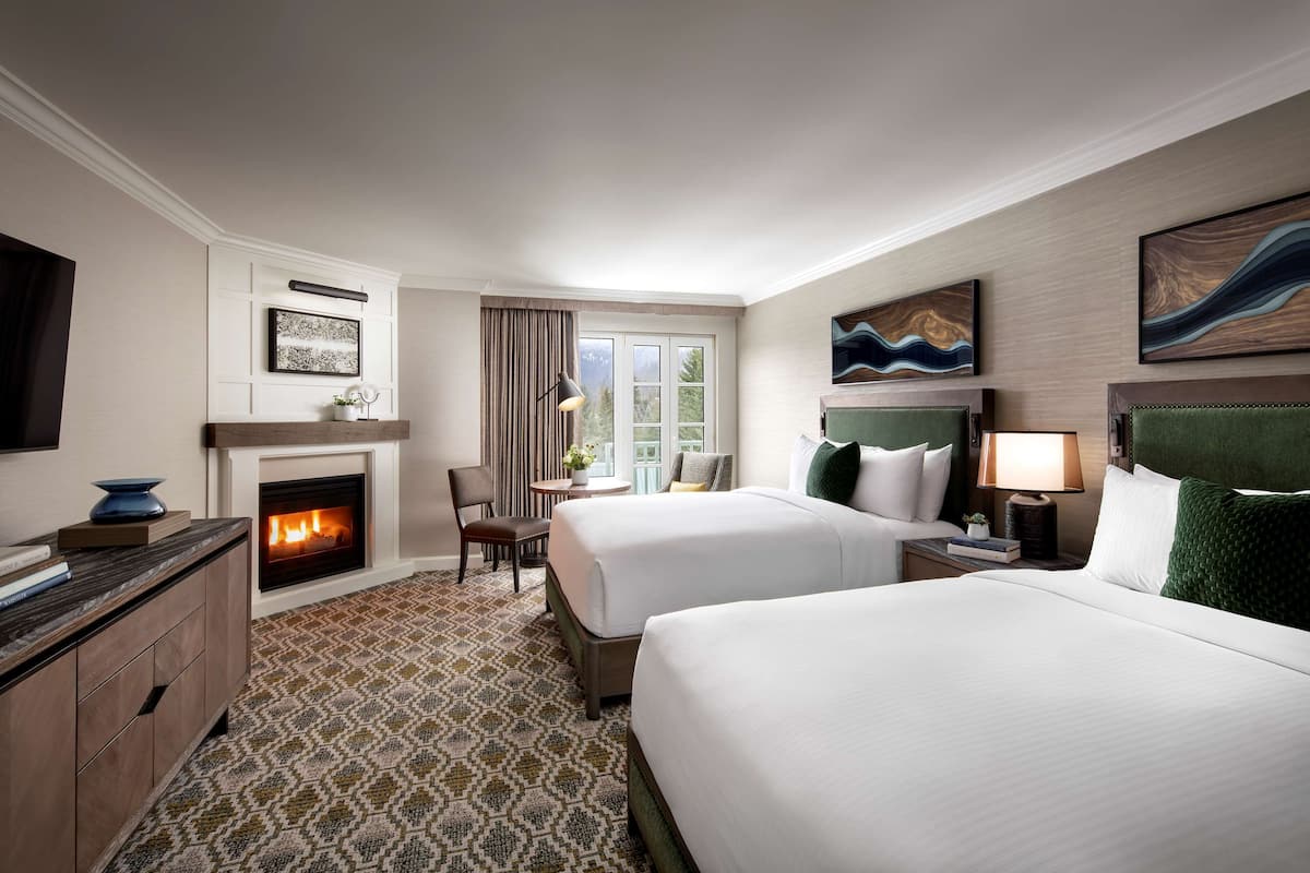 Fairmont Gold, Room, 2 Queen Beds | In-room safe, laptop workspace, blackout curtains, iron/ironing board