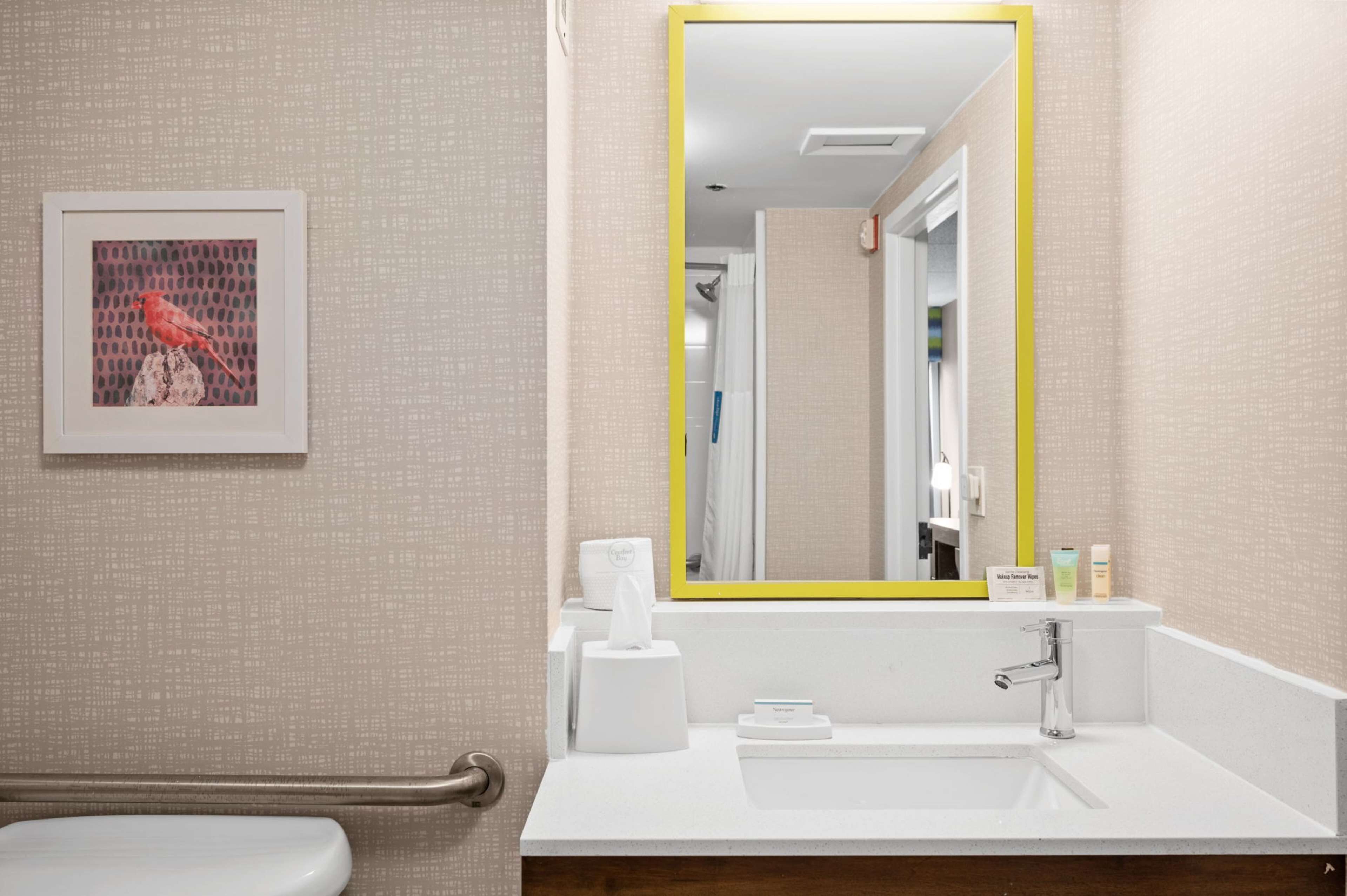 one queen bed, non-smoking, accessible | bathroom | combined shower/bathtub, eco-friendly toiletries, hair dryer, towels