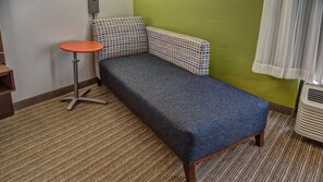 Down comforters, pillowtop beds, in-room safe, desk